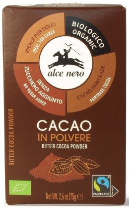 KAKAO W PROSZKU FAIR TRADE BIO 75 g - ALCE NERO ALCE NERO (włoskie produkty)