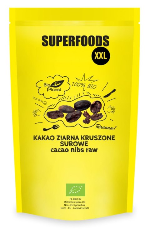 KAKAO ZIARNA KRUSZONE SUROWE BIO 600 g - BIO PLANET BIO PLANET - seria SUPERFOODS KAKAO ZIARNA KRUSZONE SUROWE BIO 600 g - BIO PLANET BIO PLANET - seria SUPERFOODS
