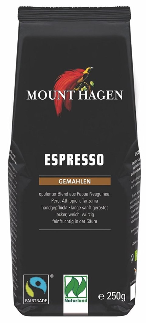 KAWA MIELONA ARABICA 100 % ESPRESSO FAIR TRADE BIO 250 g - MOUNT HAGEN MOUNT HAGEN (kawy) KAWA MIELONA ARABICA 100 % ESPRESSO FAIR TRADE BIO 250 g - MOUNT HAGEN MOUNT HAGEN (kawy)