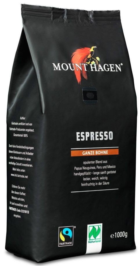 KAWA ZIARNISTA ARABICA 100 % ESPRESSO FAIR TRADE BIO 1 kg - MOUNT HAGEN MOUNT HAGEN (kawy) KAWA ZIARNISTA ARABICA 100 % ESPRESSO FAIR TRADE BIO 1 kg - MOUNT HAGEN MOUNT HAGEN (kawy)