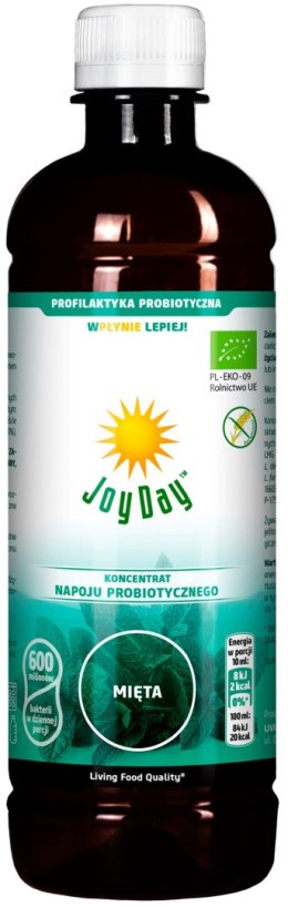 KONCENTRAT NAPOJU PROBIOTYCZNEGO MIĘTA BEZGLUTENOWY BIO 500 ml - JOY DAY JOY DAY (napoje probiotyczne)