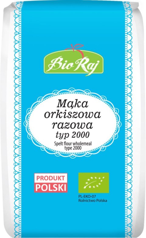 MĄKA ORKISZOWA RAZOWA TYP 2000 BIO (POLSKA) 1 kg - BIO RAJ BIO RAJ (100 % z Polski) MĄKA ORKISZOWA RAZOWA TYP 2000 BIO (POLSKA) 1 kg - BIO RAJ BIO RAJ (100 % z Polski)