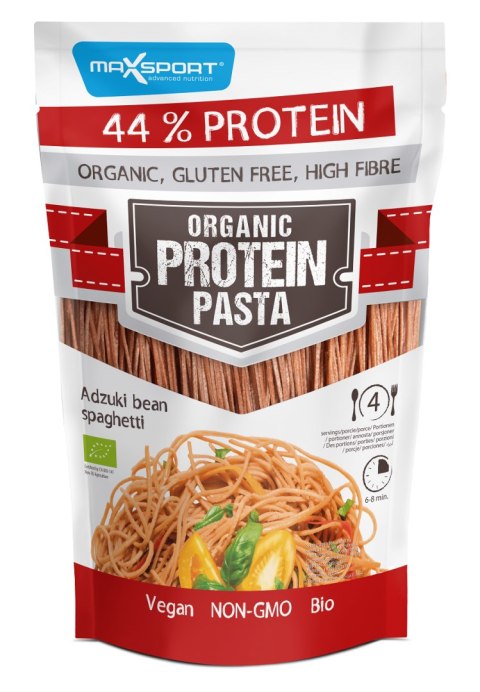 MAKARON PROTEINOWY (Z SOI I FASOLI CZERWONEJ ADZUKI) SPAGHETTI BEZGLUTENOWY BIO 200 g - MAXSPORT MAXSPORT (batony, kremy, makarony) MAKARON PROTEINOWY (Z SOI I FASOLI CZERWONEJ ADZUKI) SPAGHETTI BEZGLUTENOWY BIO 200 g - MAXSPORT MAXSPORT (batony, kremy, makarony)