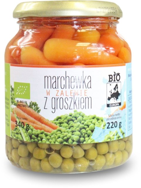 MARCHEWKA W ZALEWIE Z GROSZKIEM BIO 340 g (220 g) (SŁOIK) - BIO PLANET BIO PLANET - seria INNE MARCHEWKA W ZALEWIE Z GROSZKIEM BIO 340 g (220 g) (SŁOIK) - BIO PLANET BIO PLANET - seria INNE