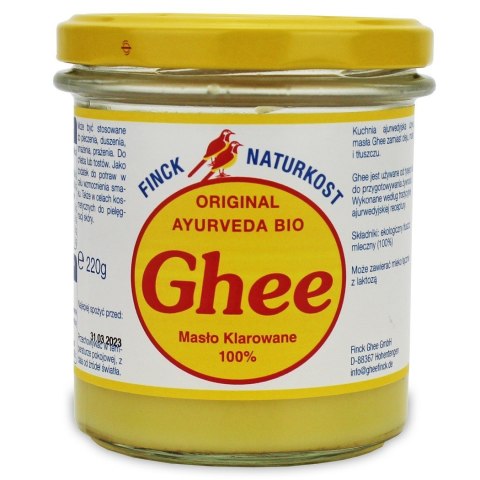 MASŁO KLAROWANE GHEE BIO 220 g - FINCK AYURVEDA GHEE (masło klarowane) MASŁO KLAROWANE GHEE BIO 220 g - FINCK AYURVEDA GHEE (masło klarowane)