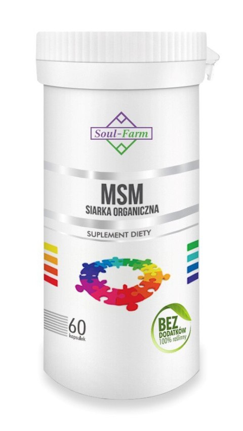 MSM SIARKA ORGANICZNA (650 mg) 60 KAPSUŁEK - SOUL FARM SOUL FARM (witaminy i ekstrakty) MSM SIARKA ORGANICZNA (650 mg) 60 KAPSUŁEK - SOUL FARM SOUL FARM (witaminy i ekstrakty)