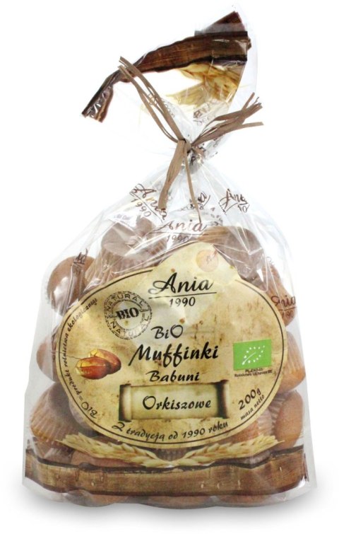 MUFFINKI BABUNI ORKISZOWE BIO 200 g - BIO ANIA BIO ANIA (ciastka, muffiny, wafle) MUFFINKI BABUNI ORKISZOWE BIO 200 g - BIO ANIA BIO ANIA (ciastka, muffiny, wafle)