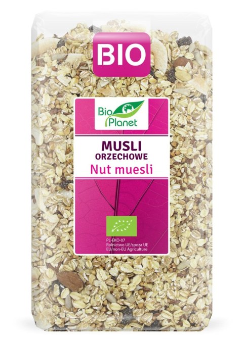 MUSLI ORZECHOWE BIO 600 g - BIO PLANET BIO PLANET - seria RÓŻOWA (płatki, otręby, musli) MUSLI ORZECHOWE BIO 600 g - BIO PLANET BIO PLANET - seria RÓŻOWA (płatki, otręby, musli)