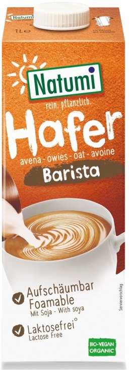 NAPÓJ OWSIANO - SOJOWY BARISTA BEZ DODATKU CUKRÓW BIO 1 L - NATUMI NATUMI (napoje i kremy roślinne)