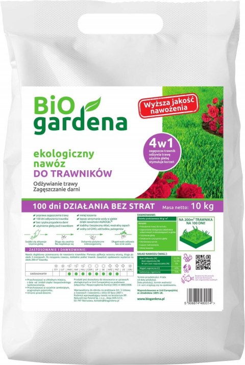 NAWÓZ DO TRAWNIKÓW ECO 10 kg - BIOGARDENA BIOGARDENA (nawozy) NAWÓZ DO TRAWNIKÓW ECO 10 kg - BIOGARDENA BIOGARDENA (nawozy)