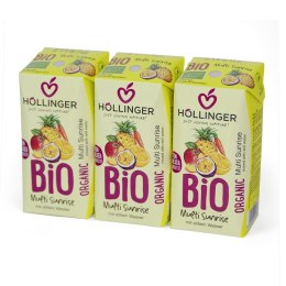NEKTAR WIELOOWOCOWY + MARCHEW BEZ DODATKU CUKRÓW (MULTI SUNRISE) BIO 200 ml - HOLLINGER HOLLINGER (soki, nektary, napoje, syropy)