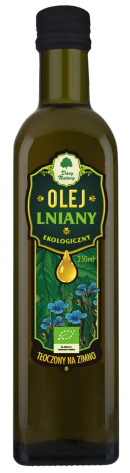 OLEJ LNIANY TŁOCZONY NA ZIMNO BIO 250 ml - DARY NATURY DARY NATURY - inne