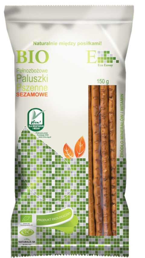 PALUSZKI PEŁNOZIARNISTE Z SEZAMEM BIO 150 g - ENVOY PALUSZKI BIO - ENVOY PALUSZKI PEŁNOZIARNISTE Z SEZAMEM BIO 150 g - ENVOY PALUSZKI BIO - ENVOY