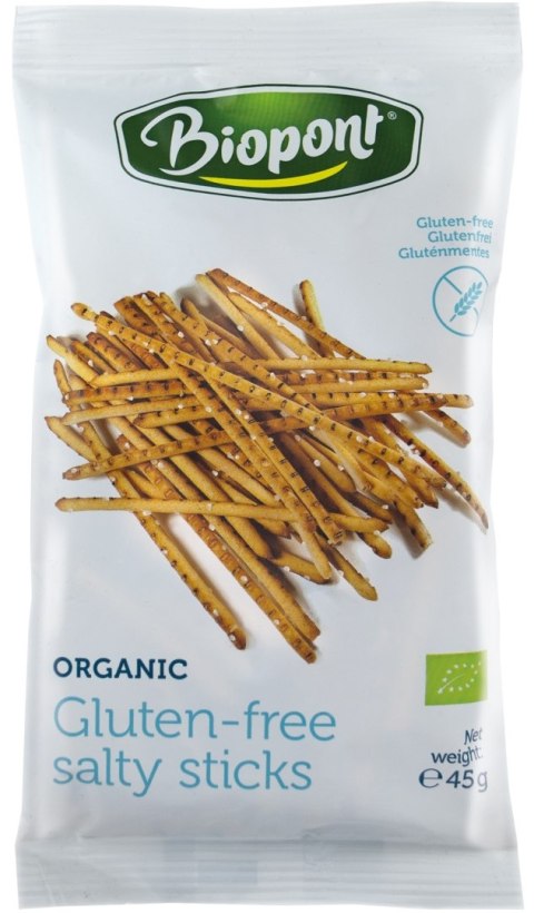 PALUSZKI SOLONE BEZGLUTENOWE BIO 45 g - BIOPONT BIOPONT (chrupki bezglutenowe) PALUSZKI SOLONE BEZGLUTENOWE BIO 45 g - BIOPONT BIOPONT (chrupki bezglutenowe)