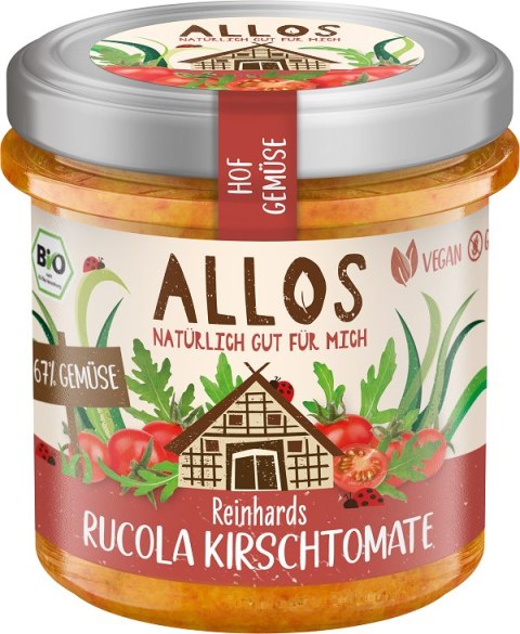 PASTA WARZYWNA Z POMIDORAMI CHERRY I RUKOLĄ BEZGLUTENOWA BIO 135 g - ALLOS ALLOS (musy, musli, chałwa, syrop z agawy) PASTA WARZYWNA Z POMIDORAMI CHERRY I RUKOLĄ BEZGLUTENOWA BIO 135 g - ALLOS ALLOS (musy, musli, chałwa, syrop z agawy)