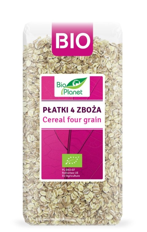 PŁATKI 4 ZBOŻA (ORKISZ, OWIES, JĘCZMIEŃ, ŻYTO) BIO 300 g - BIO PLANET BIO PLANET - seria RÓŻOWA (płatki, otręby, musli) PŁATKI 4 ZBOŻA (ORKISZ, OWIES, JĘCZMIEŃ, ŻYTO) BIO 300 g - BIO PLANET BIO PLANET - seria RÓŻOWA (płatki, otręby, musli)