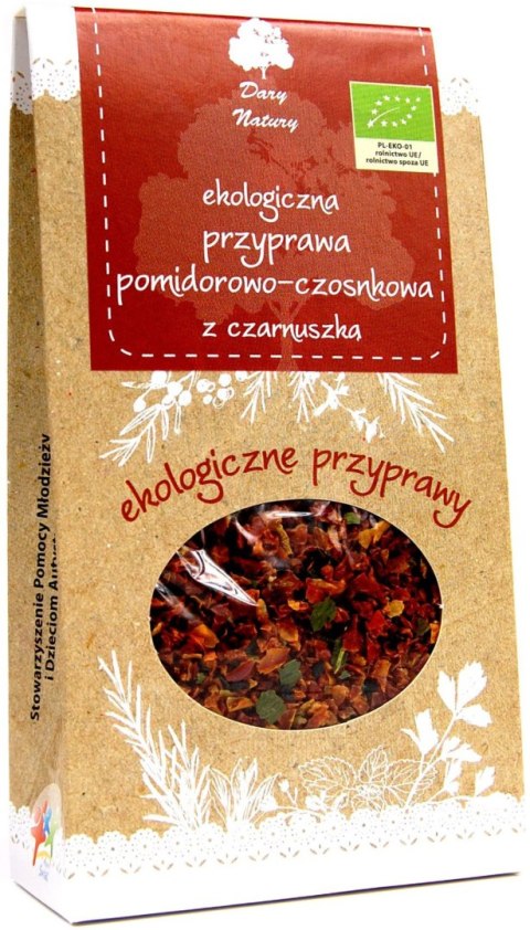 PRZYPRAWA POMIDOROWO - CZOSNKOWA Z CZARNUSZKĄ BIO 40 g - DARY NATURY DARY NATURY - przyprawy i zioła PRZYPRAWA POMIDOROWO - CZOSNKOWA Z CZARNUSZKĄ BIO 40 g - DARY NATURY DARY NATURY - przyprawy i zioła