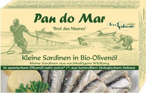 SARDYNKI EUROPEJSKIE W BIO OLIWIE Z OLIWEK EXTRA VIRGIN 120 g - PAN DO MAR PAN DO MAR (rybołówstwo zrównoważone) SARDYNKI EUROPEJSKIE W BIO OLIWIE Z OLIWEK EXTRA VIRGIN 120 g - PAN DO MAR PAN DO MAR (rybołówstwo zrównoważone)