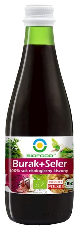 SOK Z BURAKÓW I SELERÓW KISZONYCH NFC BEZGLUTENOWY BIO 300 ml - BIOFOOD BIOFOOD (soki, przetwory, octy, olej kokosowy)