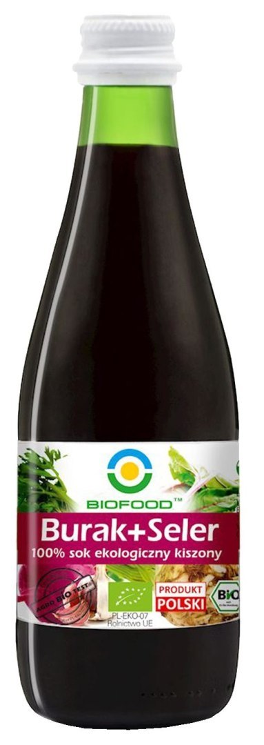 SOK Z BURAKÓW I SELERÓW KISZONYCH NFC BEZGLUTENOWY BIO 300 ml - BIOFOOD BIOFOOD (soki, przetwory, octy, olej kokosowy) SOK Z BURAKÓW I SELERÓW KISZONYCH NFC BEZGLUTENOWY BIO 300 ml - BIOFOOD BIOFOOD (soki, przetwory, octy, olej kokosowy)