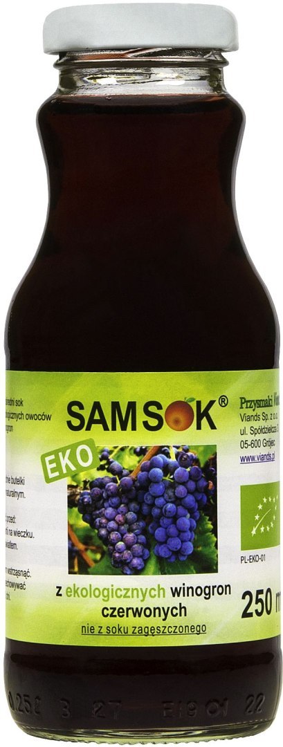 SOK Z CZERWONYCH WINOGRON NFC BIO 250 ml - VIANDS (SAM SOK) VIANDS (soki, inne) SOK Z CZERWONYCH WINOGRON NFC BIO 250 ml - VIANDS (SAM SOK) VIANDS (soki, inne)