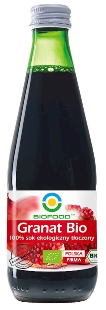 SOK Z GRANATU NFC BEZGLUTENOWY BIO 300 ml - BIOFOOD BIOFOOD (soki, przetwory, octy, olej kokosowy) SOK Z GRANATU NFC BEZGLUTENOWY BIO 300 ml - BIOFOOD BIOFOOD (soki, przetwory, octy, olej kokosowy)
