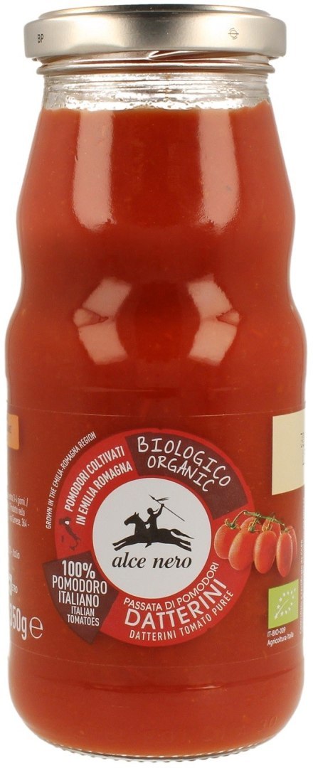 SOS POMIDOROWY PASSATA (Z POMIDORÓW DAKTYLOWYCH) BIO 350 g - ALCE NERO ALCE NERO (włoskie produkty) SOS POMIDOROWY PASSATA (Z POMIDORÓW DAKTYLOWYCH) BIO 350 g - ALCE NERO ALCE NERO (włoskie produkty)