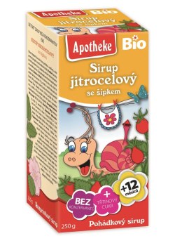 SYROP DLA DZIECI Z BABKI LANCETOWATEJ I DZIKIEJ RÓŻY PO 1 ROKU ŻYCIA BIO 250 g - APOTHEKE APOTHEKE (herbatki dla dzieci, dorosłych, błonnik