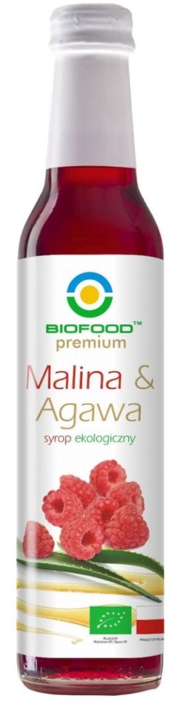 SYROP MALINA Z AGAWĄ BIO 250 ml - BIOFOOD BIOFOOD (soki, przetwory, octy, olej kokosowy)