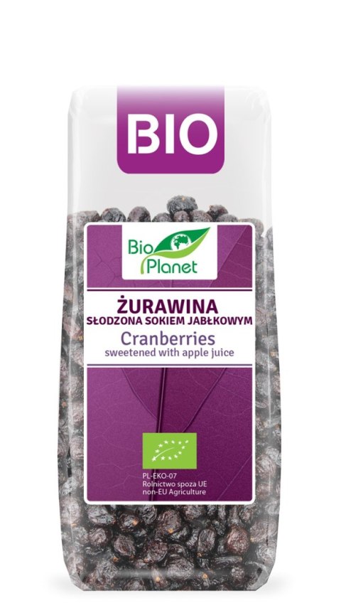 ŻURAWINA SŁODZONA SOKIEM JABŁKOWYM BIO 100 g - BIO PLANET BIO PLANET - seria FIOLETOWA (owoce suszone) ŻURAWINA SŁODZONA SOKIEM JABŁKOWYM BIO 100 g - BIO PLANET BIO PLANET - seria FIOLETOWA (owoce suszone)