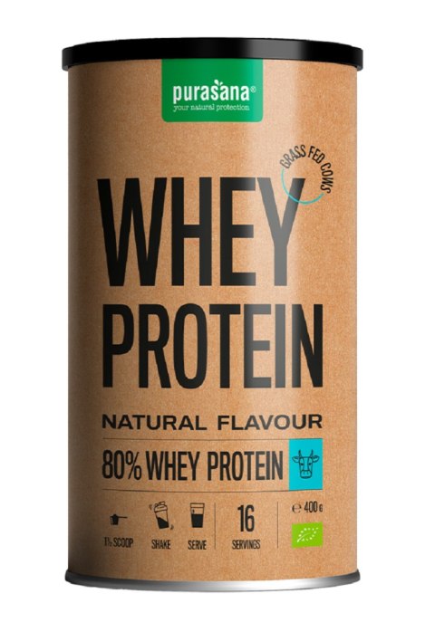 BIAŁKO SERWATKOWE NATURALNE (KONCENTRAT WPC 80) BEZGLUTENOWE BIO 400 g - PURASANA PURASANA (suplementy diety) BIAŁKO SERWATKOWE NATURALNE (KONCENTRAT WPC 80) BEZGLUTENOWE BIO 400 g - PURASANA PURASANA (suplementy diety)
