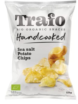 CHIPSY ZIEMNIACZANE CIENKO KROJONE Z SOLĄ MORSKĄ BIO 125 g - TRAFO TRAFO (chipsy warzywne i ziemniaczne)