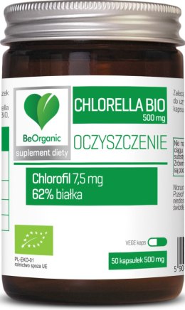 CHLORELLA BIO (500 mg) 50 KAPSUŁEK - BE ORGANIC BE ORGANIC (suplementy diety)