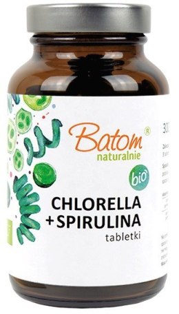 CHLORELLA + SPIRULINA BIO 240 TABLETEK - BATOM BATOM (oleje, soki, sole kąpielowe)
