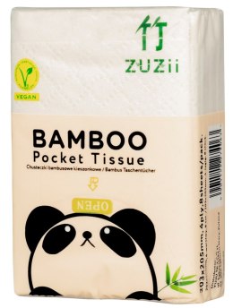 CHUSTECZKI BAMBUSOWE KIESZONKOWE 4 - WARSTWOWE 8 x 8 szt. - ZUZII ZUZII (chusteczki, papier toaletowy)
