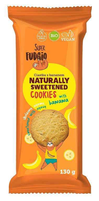 CIASTKA BANANOWE SŁODZONE AGAWĄ BIO 130 g - ME GUSTO (SUPER FUDGIO) ME GUSTO (krówki wegańskie, czekolady, wafelki) CIASTKA BANANOWE SŁODZONE AGAWĄ BIO 130 g - ME GUSTO (SUPER FUDGIO) ME GUSTO (krówki wegańskie, czekolady, wafelki)
