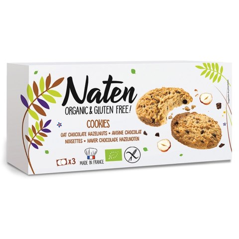CIASTKA OWSIANE Z CZEKOLADĄ I ORZECHAMI LASKOWYMI BEZGLUTENOWE BIO 120 g - NATEN NATEN (ciastka bezglutenowe) CIASTKA OWSIANE Z CZEKOLADĄ I ORZECHAMI LASKOWYMI BEZGLUTENOWE BIO 120 g - NATEN NATEN (ciastka bezglutenowe)