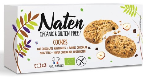 CIASTKA OWSIANE Z CZEKOLADĄ I ORZECHAMI LASKOWYMI BEZGLUTENOWE BIO 120 g - NATEN NATEN (ciastka bezglutenowe) CIASTKA OWSIANE Z CZEKOLADĄ I ORZECHAMI LASKOWYMI BEZGLUTENOWE BIO 120 g - NATEN NATEN (ciastka bezglutenowe)
