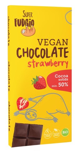 CZEKOLADA TRUSKAWKOWA BEZGLUTENOWA BIO 80 g - ME GUSTO (SUPER FUDGIO) ME GUSTO (krówki wegańskie, czekolady, wafelki)