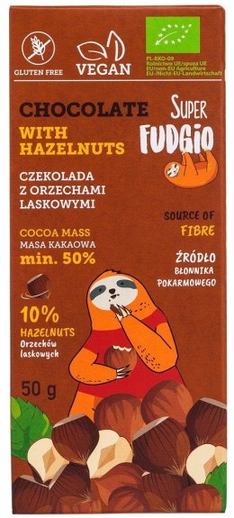 CZEKOLADA Z ORZECHAMI LASKOWYMI BEZGLUTENOWA BIO 50 g - ME GUSTO (SUPER FUDGIO) ME GUSTO (krówki wegańskie, czekolady, wafelki)