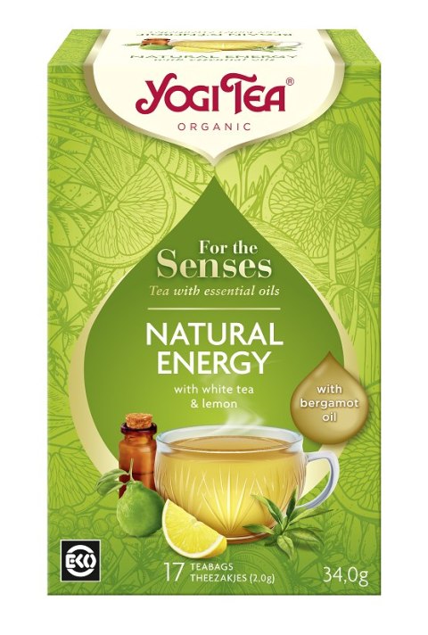 HERBATA BIAŁA DLA ZMYSŁÓW NATURALNA ENERGIA Z ZIOŁAMI, OLEJKIEM Z CYTRYNY I Z BERGAMOTKI (FOR THE SENSES NATURAL ENERGY) BIO (17 YOGI TEA (herbaty i herbatki) HERBATA BIAŁA DLA ZMYSŁÓW NATURALNA ENERGIA Z ZIOŁAMI, OLEJKIEM Z CYTRYNY I Z BERGAMOTKI (FOR THE SENSES NATURAL ENERGY) BIO (17 YOGI TEA (herbaty i herbatki)
