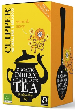 HERBATA CZARNA CHAI Z CYNAMONEM I GOŹDZIKAMI FAIR TRADE BIO (20 x 2,5 g) 50 g - CLIPPER CLIPPER (herbaty i herbatki)
