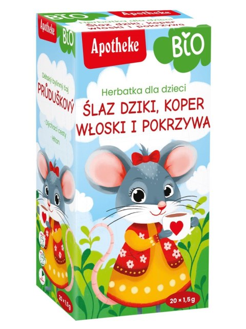 HERBATKA DLA DZIECI - ŚLAZ DZIKI, KOPER WŁOSKI I POKRZYWA BIO (20 x 1,5 g) 30 g - APOTHEKE APOTHEKE (herbatki dla dzieci, dorosłych, błonnik HERBATKA DLA DZIECI - ŚLAZ DZIKI, KOPER WŁOSKI I POKRZYWA BIO (20 x 1,5 g) 30 g - APOTHEKE APOTHEKE (herbatki dla dzieci, dorosłych, błonnik