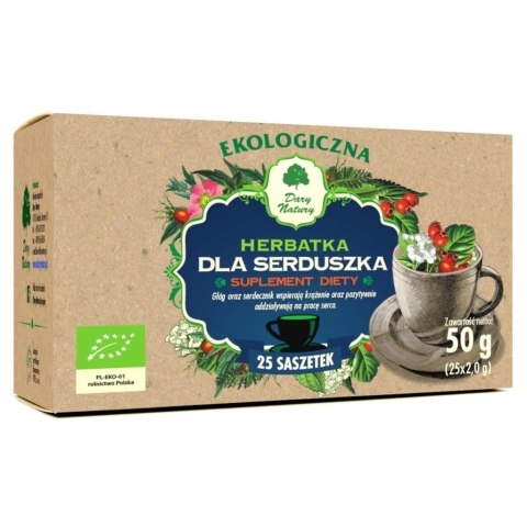 HERBATKA DLA SERDUSZKA BIO (25 x 2 g) 50 g - DARY NATURY DARY NATURY - herbatki HERBATKA DLA SERDUSZKA BIO (25 x 2 g) 50 g - DARY NATURY DARY NATURY - herbatki