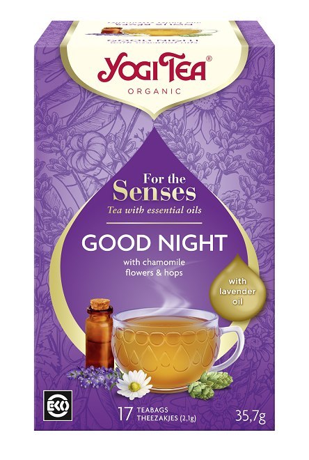 HERBATKA DLA ZMYSŁÓW NA DOBRANOC Z OLEJKIEM LAWENDOWYM (FOR THE SENSES GOOD NIGHT) BIO (17 x 2,1 g) 35,7 g - YOGI TEA YOGI TEA (herbaty i herbatki) HERBATKA DLA ZMYSŁÓW NA DOBRANOC Z OLEJKIEM LAWENDOWYM (FOR THE SENSES GOOD NIGHT) BIO (17 x 2,1 g) 35,7 g - YOGI TEA YOGI TEA (herbaty i herbatki)