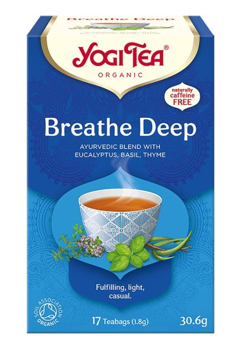 HERBATKA GŁĘBOKI ODDECH (BREATHE DEEP) BIO (17 x 1,8 g) 30,6 g - YOGI TEA YOGI TEA (herbaty i herbatki) HERBATKA GŁĘBOKI ODDECH (BREATHE DEEP) BIO (17 x 1,8 g) 30,6 g - YOGI TEA YOGI TEA (herbaty i herbatki)