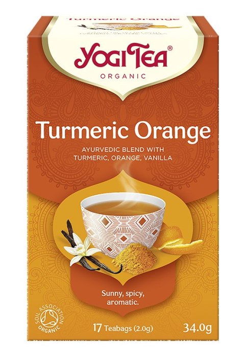 HERBATKA KURKUMA POMARAŃCZA (TURMERIC ORANGE) BIO (17 x 2 g) 34 g - YOGI TEA YOGI TEA (herbaty i herbatki) HERBATKA KURKUMA POMARAŃCZA (TURMERIC ORANGE) BIO (17 x 2 g) 34 g - YOGI TEA YOGI TEA (herbaty i herbatki)