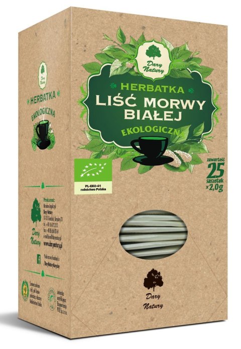 HERBATKA LIŚĆ MORWY BIAŁEJ BIO (25 x 2 g) 50 g - DARY NATURY DARY NATURY - herbatki HERBATKA LIŚĆ MORWY BIAŁEJ BIO (25 x 2 g) 50 g - DARY NATURY DARY NATURY - herbatki