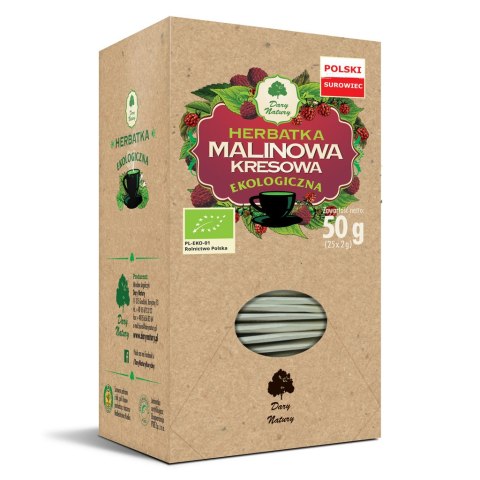 HERBATKA MALINOWA KRESOWA BIO (25 x 2 g) 50 g - DARY NATURY DARY NATURY - herbatki HERBATKA MALINOWA KRESOWA BIO (25 x 2 g) 50 g - DARY NATURY DARY NATURY - herbatki