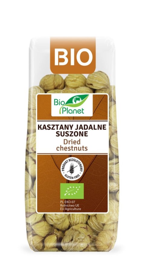 KASZTANY JADALNE SUSZONE BEZGLUTENOWE BIO 200 g - BIO PLANET BIO PLANET - seria BRĄZOWA (orzechy i pestki) KASZTANY JADALNE SUSZONE BEZGLUTENOWE BIO 200 g - BIO PLANET BIO PLANET - seria BRĄZOWA (orzechy i pestki)